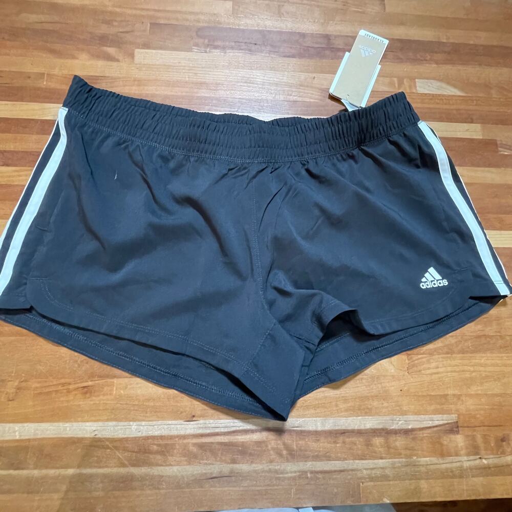 Adidas Womens Pacers Striped Running Shorts black Large